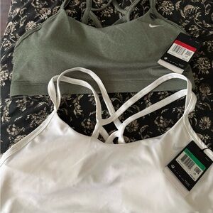 Nike Sports Bras - Classic White and Olive Green